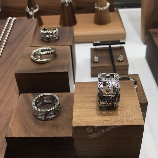 GUCCi飾品 古馳雙g寬版戒指 Gucci泰銀情侶款戒指  zgbq1059